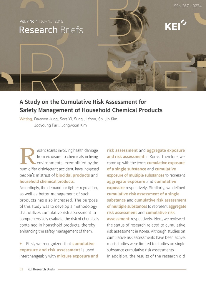 [KEI Research Briefs Vol.7 No.1] A Study on the Cumulative Risk Assessment for Safety Management of Household Chemical Products